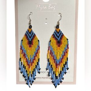 New Myra Multicolor Seed Bead Dangle Earrings